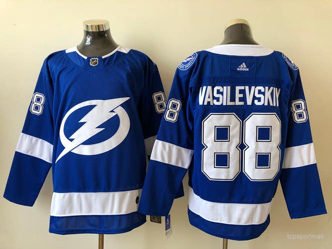 Tampa Bay Lightning 88 Andrei Vasilevskiy Blue Ice Hockey Jersey size XL