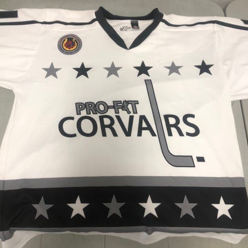 Nearly NEW Caledonia Corvairs GOJHL game jersey
