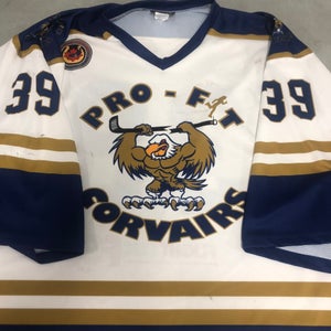 Goalie Game worn Caledonia Corvairs game jersey #39