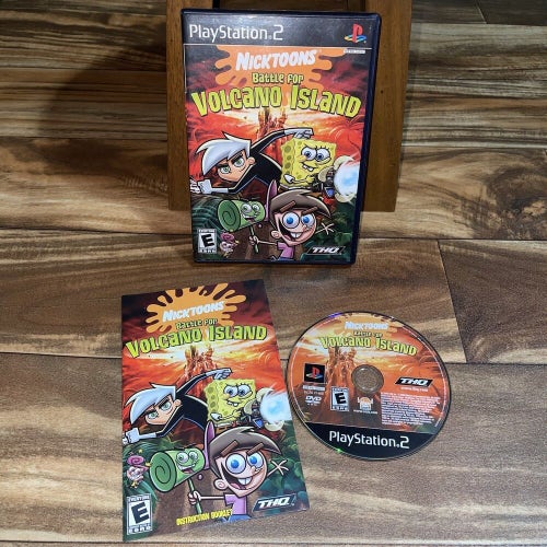 Nicktoons: Battle for Volcano Island (Sony PlayStation 2, 2006) CIB Complete