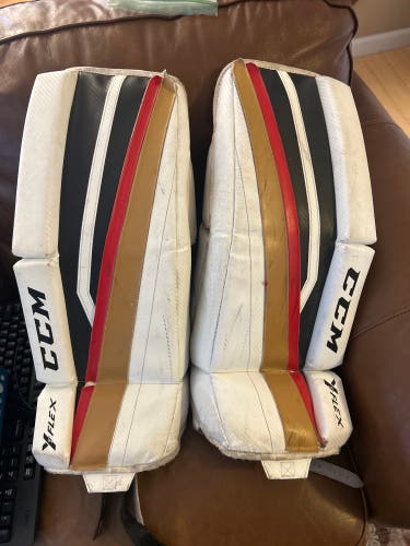 White Youth 24" Y Flex Goalie Leg Pads