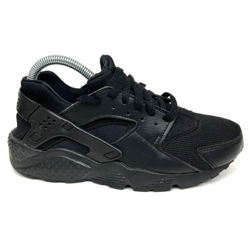 Nike Huarache Run GS Black Sneakers Shoes 654275-016 Boys Size 6Y Women's 7.5