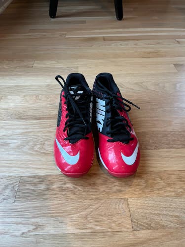 Nike Vapor Shark Low TD Football Cleats Size 7 Red Black White