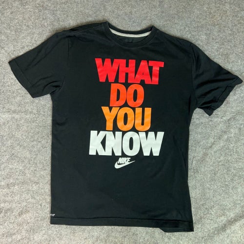Nike Mens Shirt Large Black Short Sleeve Tee Graphic Air Logo Casual Gym Dri Fit