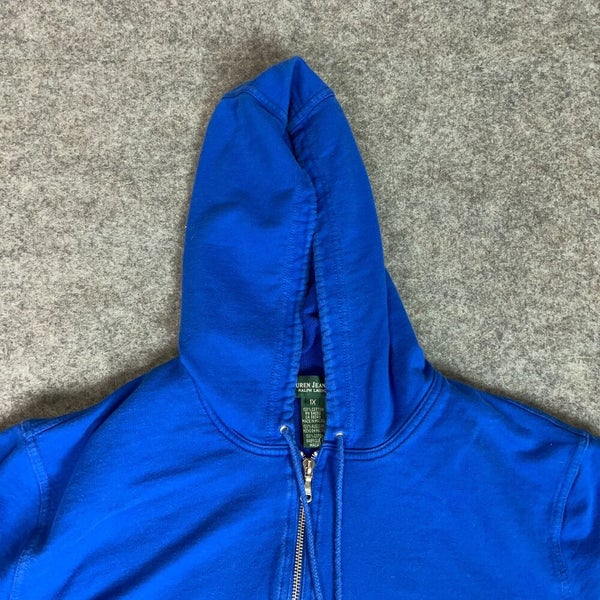 Lauren Jeans Ralph Lauren Womens Hoodie Plus 1X Blue Zip Sweatshirt Pockets  LRL