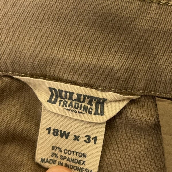 Duluth Trading Co Womens Pants Plus 18W Brown Slim Outdoor Pockets Workwear