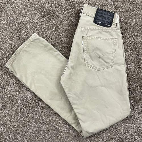 LEVI'S 514 Regular Straight Fit Mens Tan Khaki White Tab Jeans Pants W30 L30