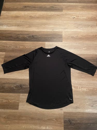 Men’s Adidas ClimaCool 3/4 Sleeve XL Black Shirt