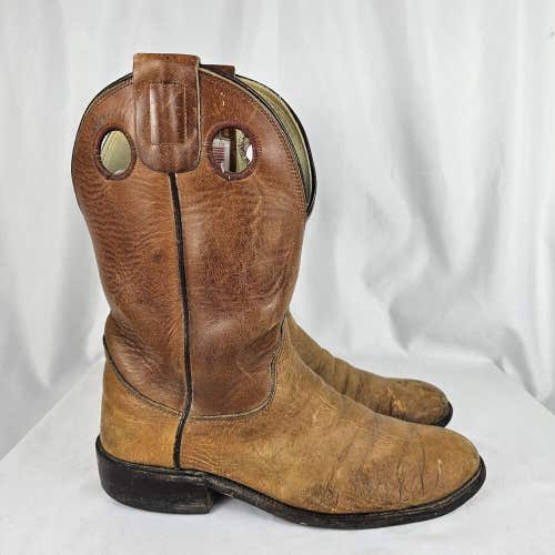 Olathe Boot Company Vintage Made in USA Brown Western Cowboy Boots Mens 9.5 B