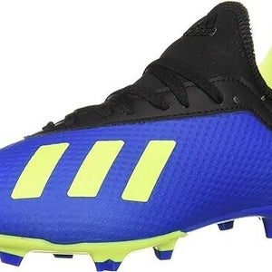 Adidas Junior X 18.3 FG Junior Soccer Cleats Blue Yellow - Size 3.5 - MSRP $60