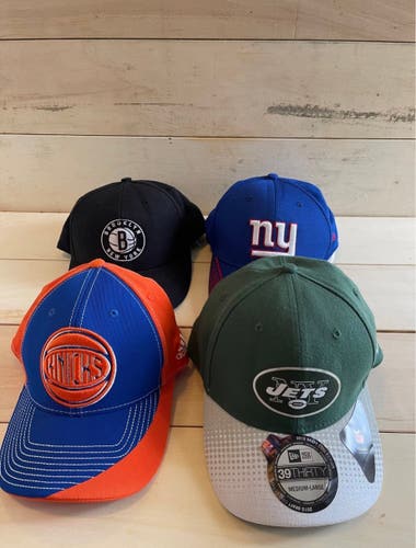 New York Jets,Knicks, Giants, And Nets Hat (Lot )