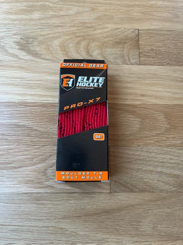 NEW Elite Hockey Laces - Pro-X7 Moulded Tip “96 Red