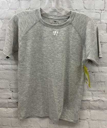 Warrior Youth Unisex Amp'd Performance Tech Size Small Gray SS Tshirt NWT $18