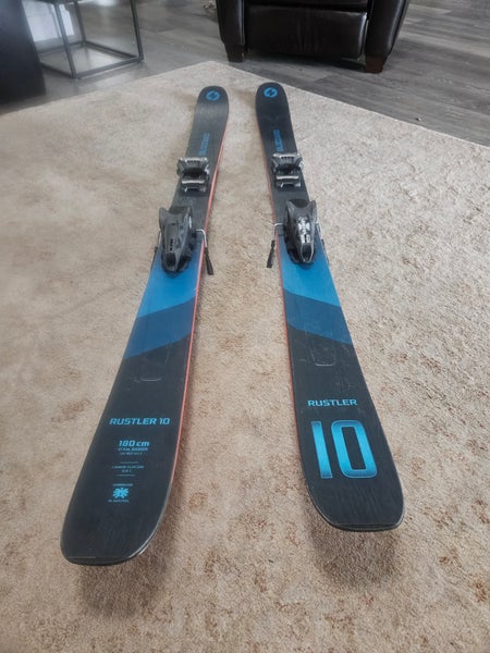 Used Blizzard 180 cm All Mountain Rustler 10 Skis With Bindings marker griffon Max Din 13