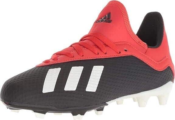 Adidas Junior X 18.3 FG JR Soccer Cleats Black Red - Size 2.5 - MSRP $60