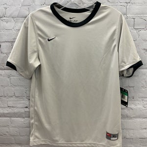 Nike Boys Tiempo 269753 Size Large Silver Black Soccer Jersey NWT $17