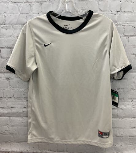 Nike Boys Tiempo 269753 Size Large Silver Black Soccer Jersey NWT $17
