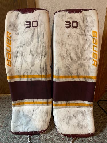 Medium Bauer Pro Stock Ultrasonic Goalie Leg Pads