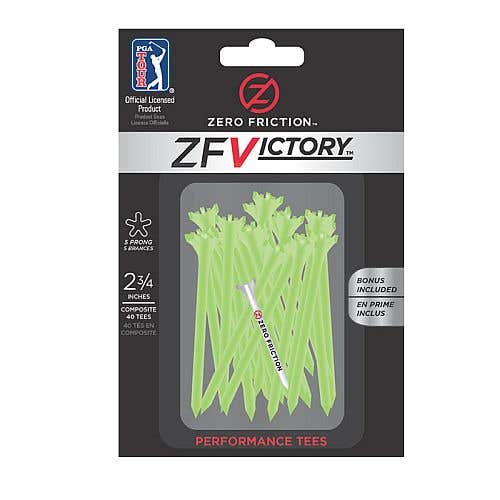 Zero Friction ZF Victory 5-Prong Composite Tees (2.75" Green, 40 Total) NEW
