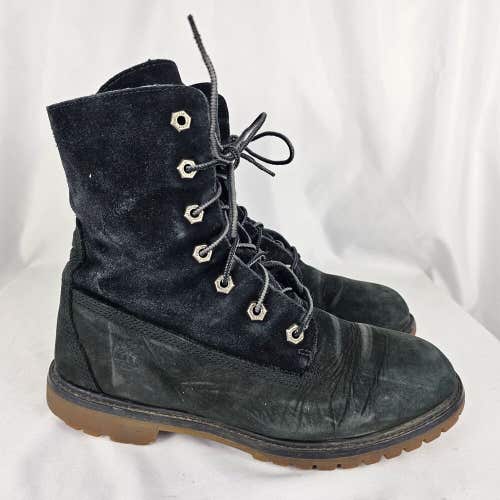 Timberland Womens Lined Winter Waterproof Boots Suede Faux Fur Lined Size 8.5M