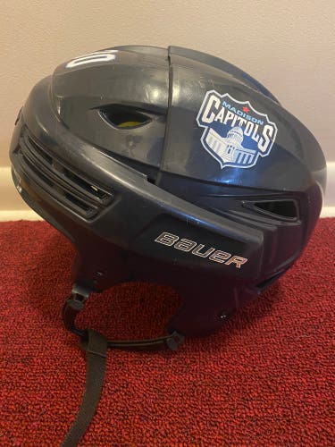 Madison Capitols Large Bauer Pro Stock Re-Akt 200 Helmet Item#MDH30