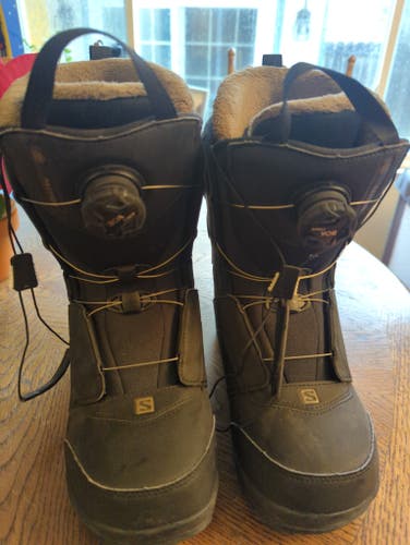 Men's Used Size 7.0 (Women's 8.0) Salomon Faction BOA Snowboard Boots Medium Flex All Mountain