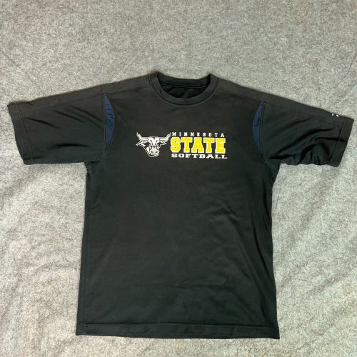 Minnesota State Mavericks Mens Shirt Small Black Short Sleeve Tee Softball A5