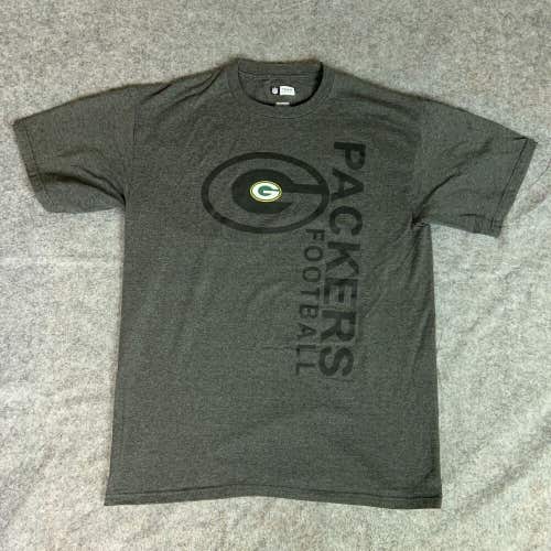 Green Bay Packers Mens Shirt Large Gray Short Sleeve Tee Logo Football NFL Top