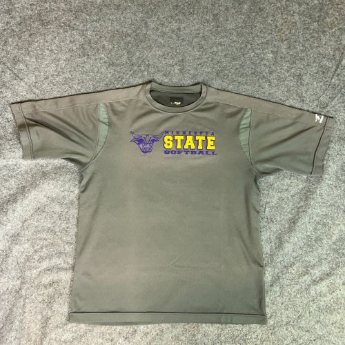 Minnesota State Mavericks Mens Shirt Medium Gray Short Sleeve Tee Softball NCAA