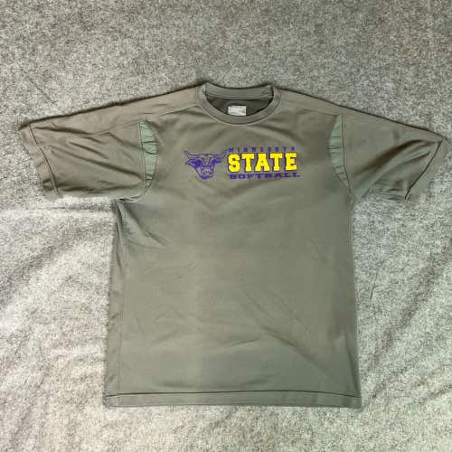 Minnesota State Mavericks Mens Shirt Medium Gray Short Sleeve Tee Softball A1