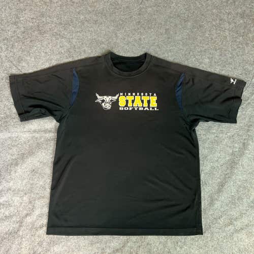 Minnesota State Mavericks Mens Shirt Large Black Short Sleeve Tee Softball NCAA