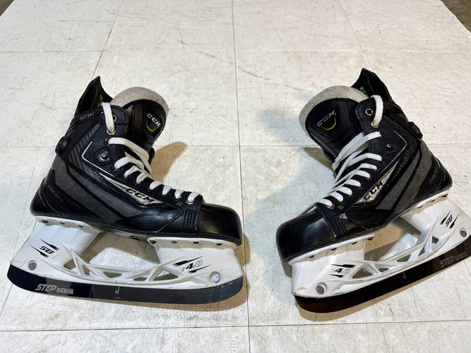 Used Senior CCM RibCor 50K Hockey Skates Regular Width Size 8.5 with STEP BlackSteel
