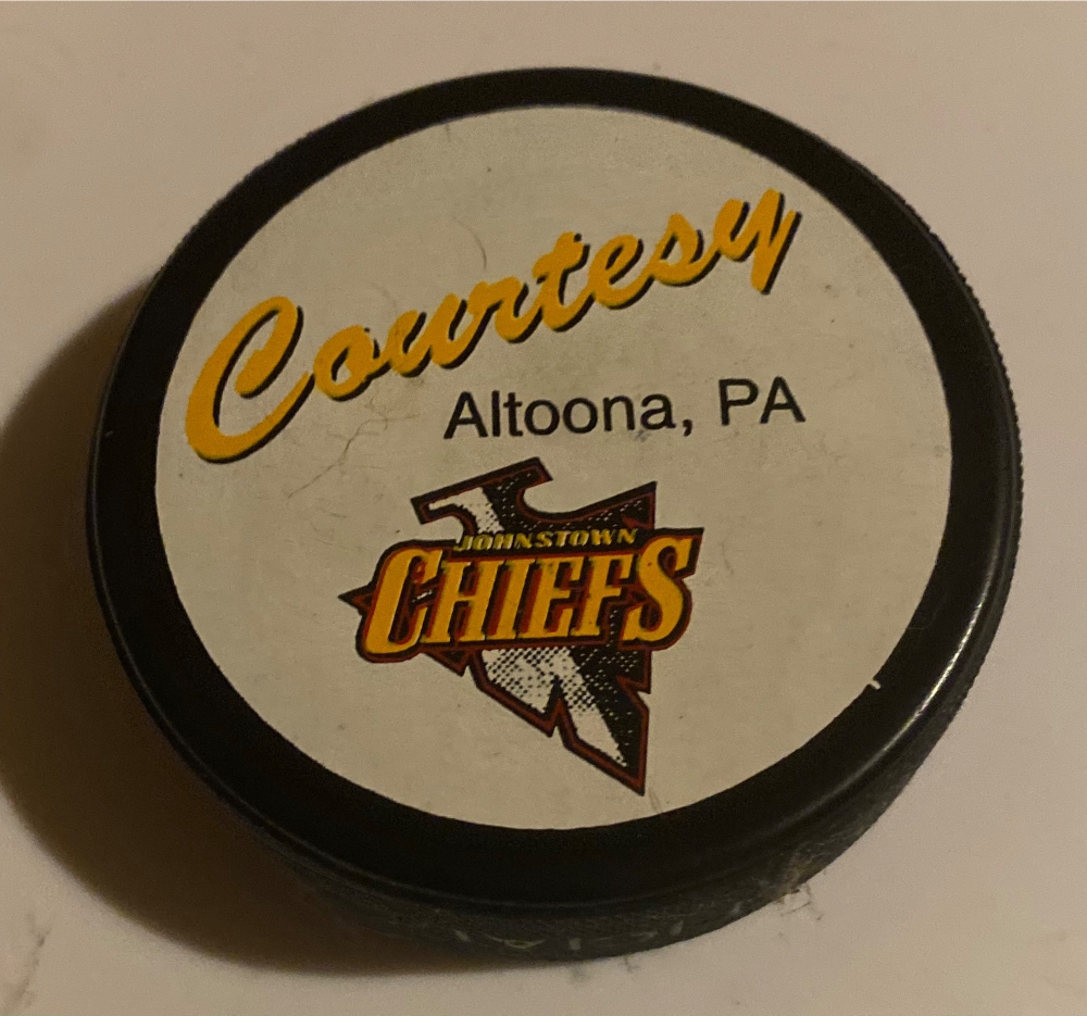 Johnstown Chiefs ECHL Vintage Hockey Puck
