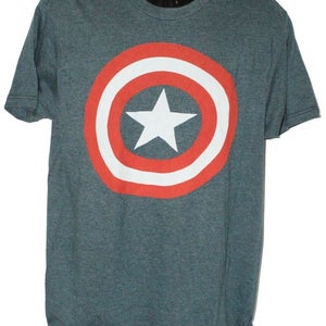 Defects - Captain America Medium Blue Shirt - Marvel Comics Shield Logo Avengers