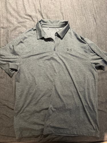 Gray Under Armour Golf Playoff Polo