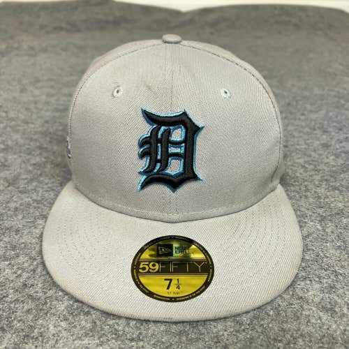 Detroit Tigers Mens Hat 7 1/4 Gray Blue New Era Fitted Cooperstown Collection ^