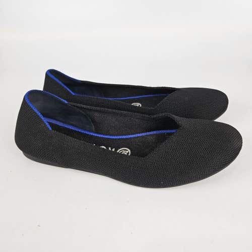 ROTHY'S Round Toe Black Knit Ballet Flats Slip on Shoes Women's Size: 6.5