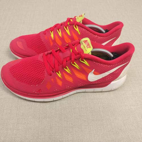 Nike Free 5.0 Womens Running Shoes Size 9.5 Trainers Dark Pink 642199-601