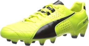Puma King II FG Leather Soccer Cleats Yellow Black - Size 12 - MSRP $200