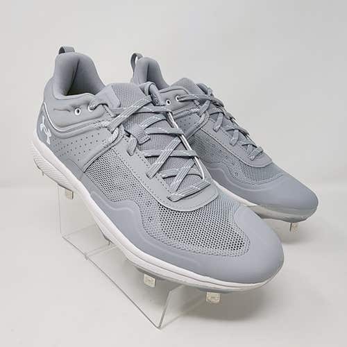 Under Armour Softball Cleats Womens 10 Gray Glyde MT Charged Logo Lace Up Metal