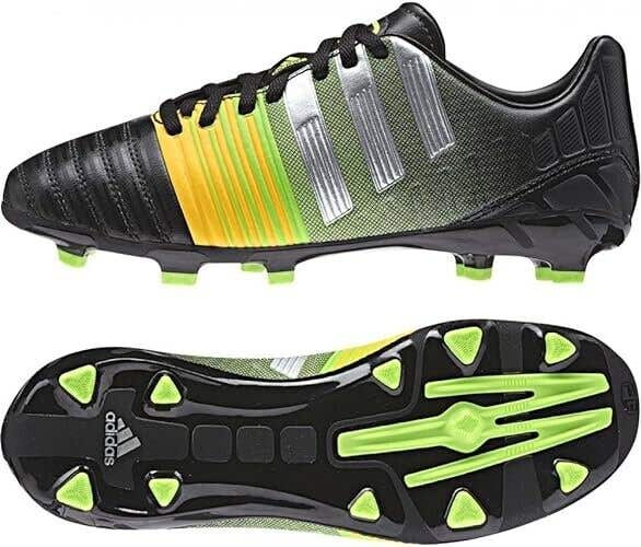 Adidas Junior Nitrocharge 3.0 FG JR Soccer Cleats Black Lime - Size 2 - MSRP $60
