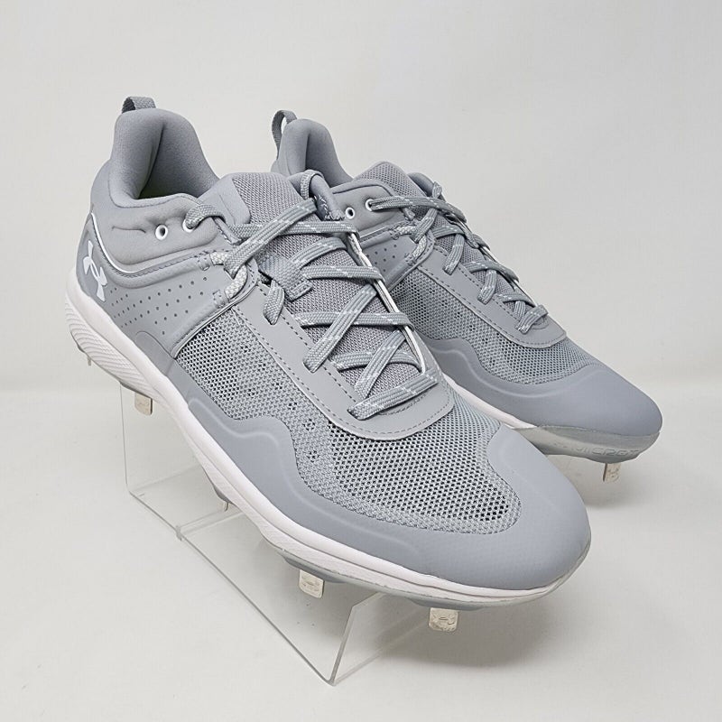 Under Armour Softball Cleats Womens 8 Gray Glyde MT Charged Logo Lace Up Metal