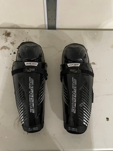 Used Bauer 15" Supreme S190 Shin Pads