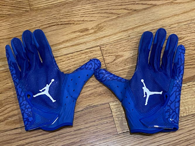 Nike Jordan Fly Lock Receiver Football Gloves, Men's Medium Blue