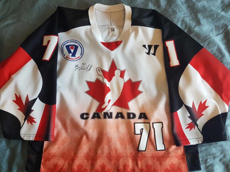 Brodie Merrill Team Canada Game worn and signed Warrior Jersey