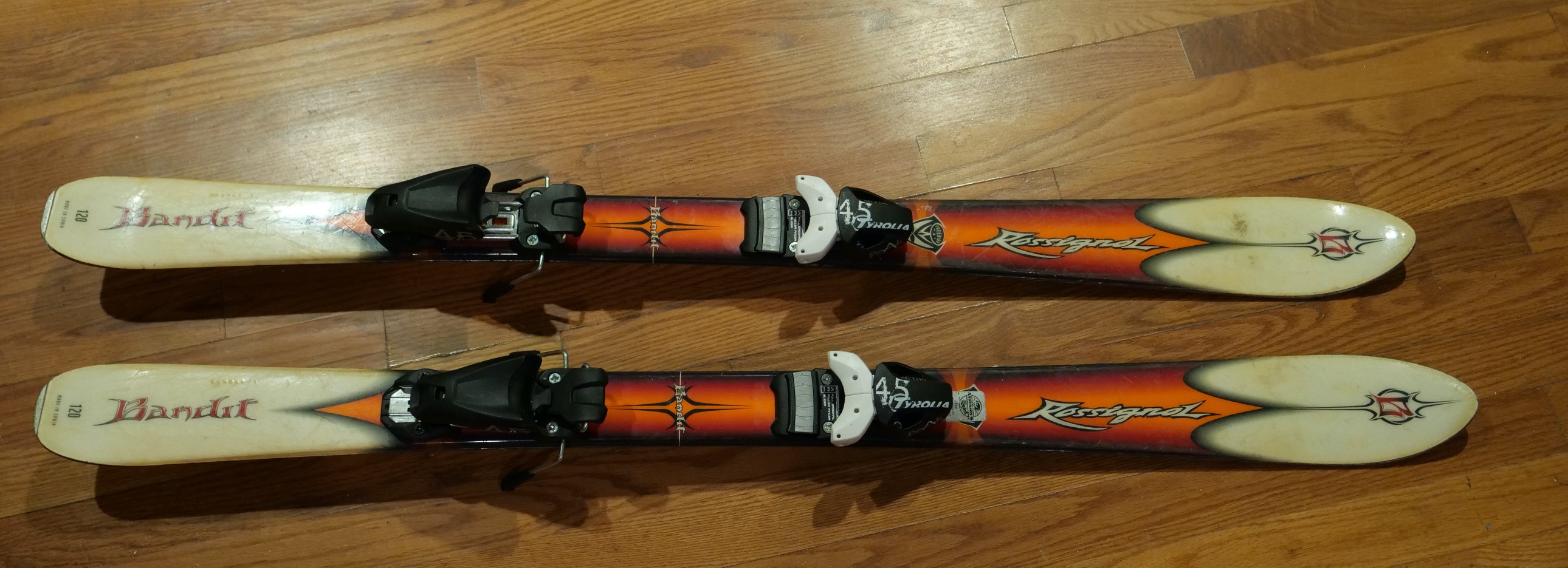 Used Kid's Rossignol 120 cm All Mountain Bandit Skis With New Tyrolia Bindings