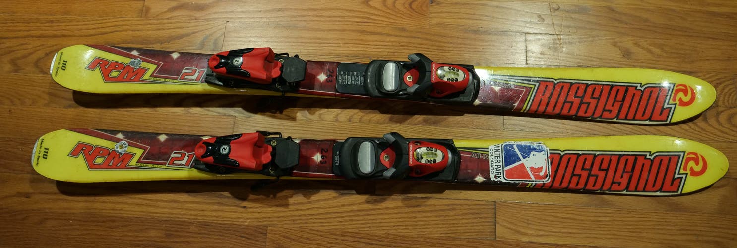 Used Kid's Rossignol 110 cm All Mountain RPM Skis With Bindings