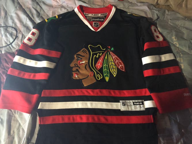 Three Reebok Premier Chicago Blackhawks Jerseys - Darling, Kane, Toews (for themadhouse)