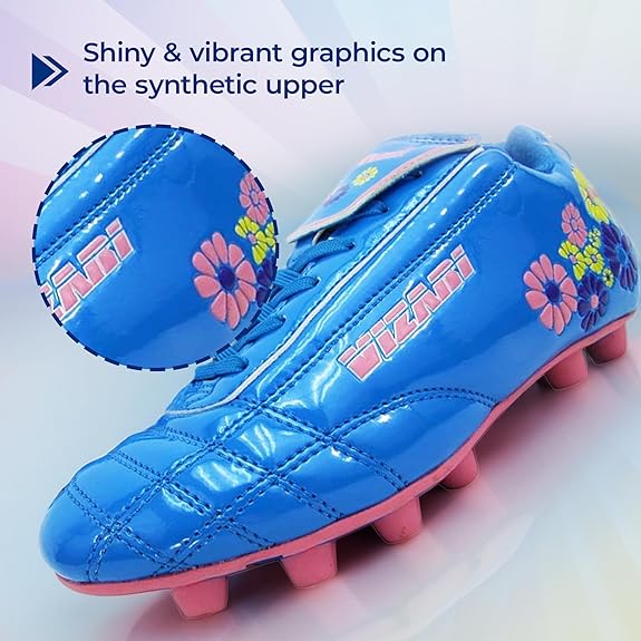Vizari Blossom FG Soccer Shoe | Blue/Pink Size Youth-10.5 | VZSE90006Y-10.5