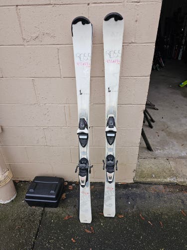 Used Women's 2010 Rossignol 140 cm All Mountain Attraxion Skis With Bindings Max Din 10